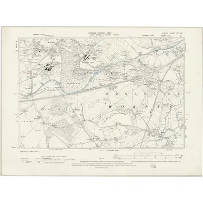 1894 Map of Surrey XVI.SE, 1897 Print