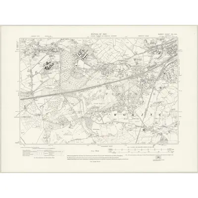 1913 Map of Surrey XVI.SE, 1920 Print