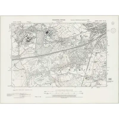 1938 Map of Surrey XVI.SE, 1944 Print