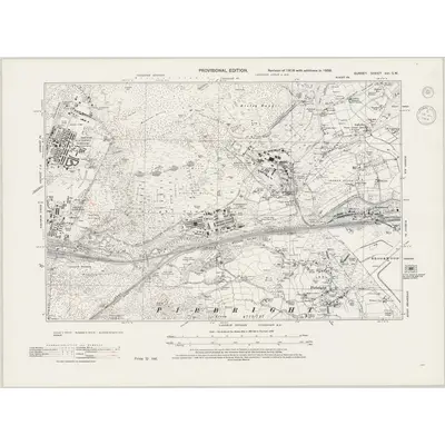 1938 Map of Surrey XVI.SW, 1944 Print
