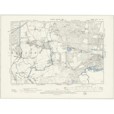 1894 Map of Surrey XVII.NE, 1897 Print