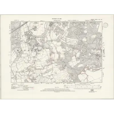 1934 Map of Surrey XVII.NE, 1938 Print