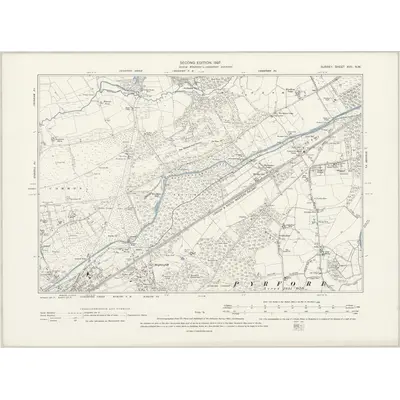 1894 Map of Surrey XVII.NW, 1897 Print