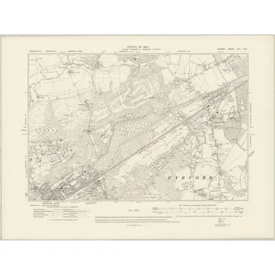 1912 Map of Surrey XVII.NW, 1920 Print
