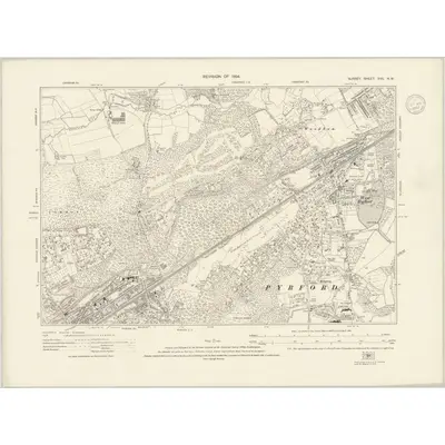 1934 Map of Surrey XVII.NW, 1936 Print