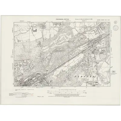 1938 Map of Surrey XVII.NW, 1944 Print