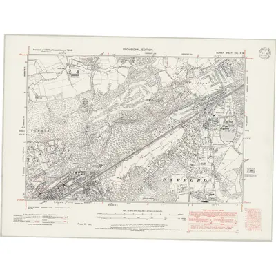 1938 Map of Surrey XVII.NW, 1946 Print