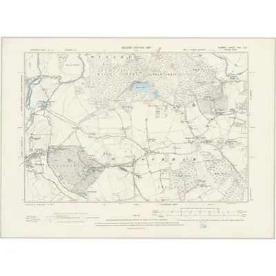 1894 Map of Surrey XVII.SE, 1897 Print