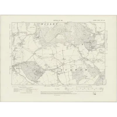 1912 Map of Surrey XVII.SE, 1919 Print