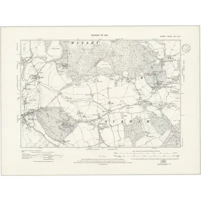 1934 Map of Surrey XVII.SE, 1935 Print