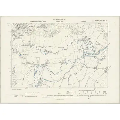 1894 Map of Surrey XVII.SW, 1897 Print