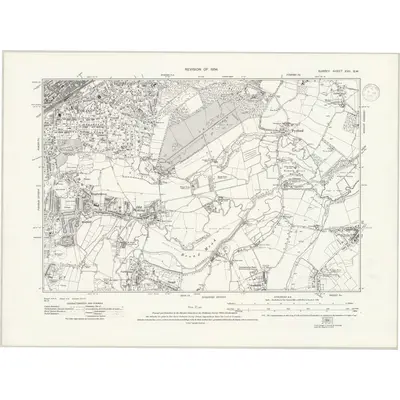 1934 Map of Surrey XVII.SW, 1937 Print