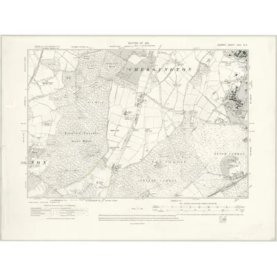 1912 Map of Surrey XVIII.NE, 1915 Print