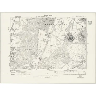 1932 Map of Surrey XVIII.NE, 1934 Print