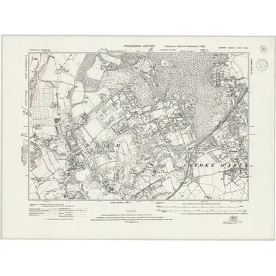 1938 Map of Surrey XVIII.NW, 1944 Print