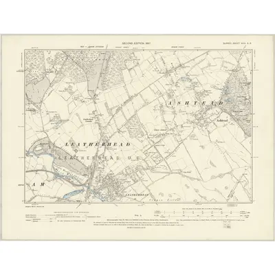 1894 Map of Surrey XVIII.SE, 1897 Print