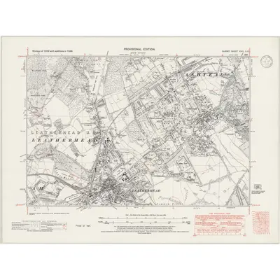 1938 Map of Surrey XVIII.SE, 1946 Print