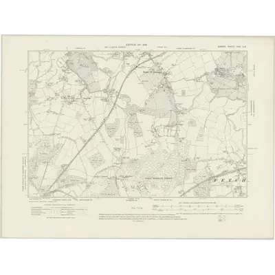 1912 Map of Surrey XVIII.SW, 1919 Print