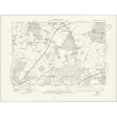 1934 Map of Surrey XVIII.SW, 1936 Print