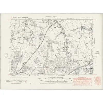 1938 Map of Surrey XVIII.SW, 1947 Print