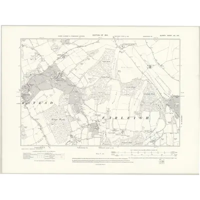 1910 Map of Surrey XX.NE, 1914 Print