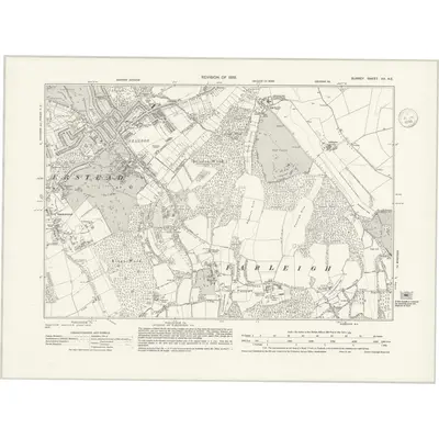 1933 Map of Surrey XX.NE, 1936 Print