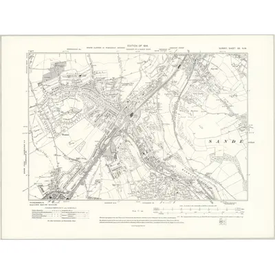 1910 Map of Surrey XX.NW, 1914 Print