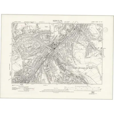 1933 Map of Surrey XX.NW, 1937 Print
