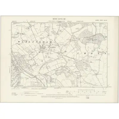 1894 Map of Surrey XX.SE, 1897 Print