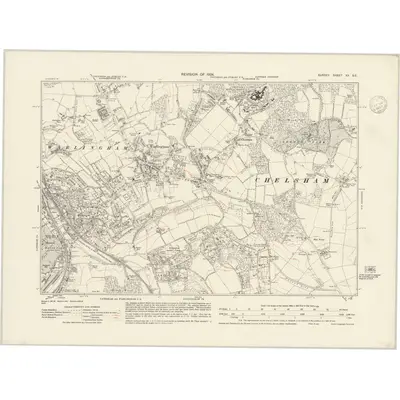 1934 Map of Surrey XX.SE, 1937 Print
