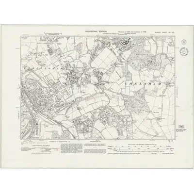 1938 Map of Surrey XX.SE, 1944 Print