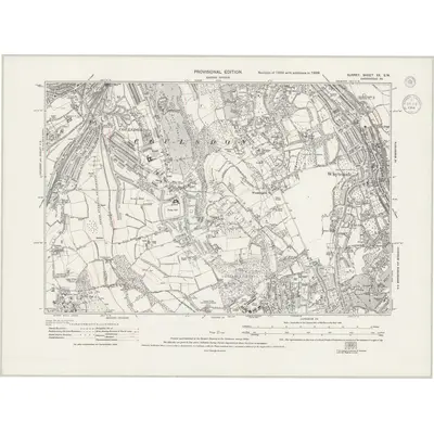 1938 Map of Surrey XX.SW, 1944 Print