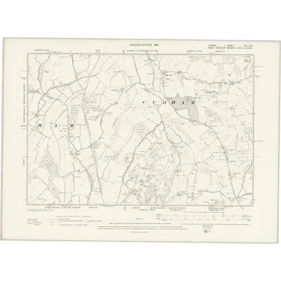 1894 Map of Surrey XXI.SW, 1897 Print