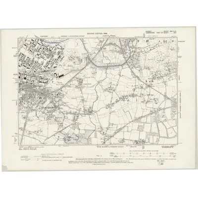 1895 Map of Surrey XXII.SE, 1898 Print