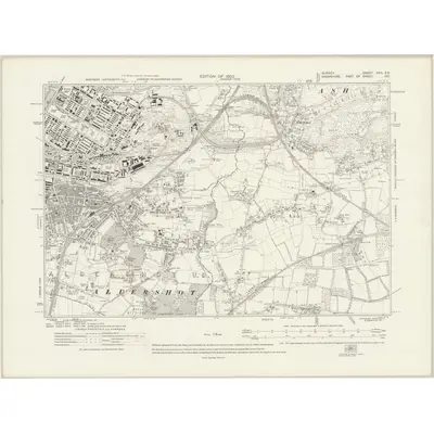 1913 Map of Surrey XXII.SE, 1920 Print