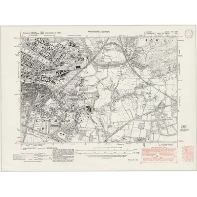 1938 Map of Surrey XXII.SE, 1946 Print