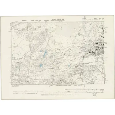 1895 Map of Surrey XXII.SW, 1897 Print