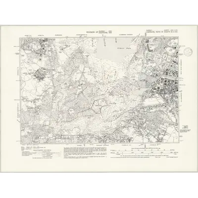 1934 Map of Surrey XXII.SW, 1938 Print