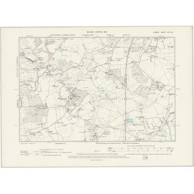 1895 Map of Surrey XXIII.NE, 1897 Print
