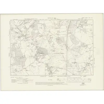 1913 Map of Surrey XXIII.NE, 1920 Print