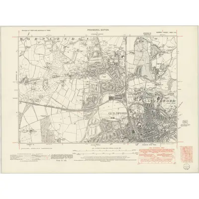 1938 Map of Surrey XXIII.SE, 1954 Print