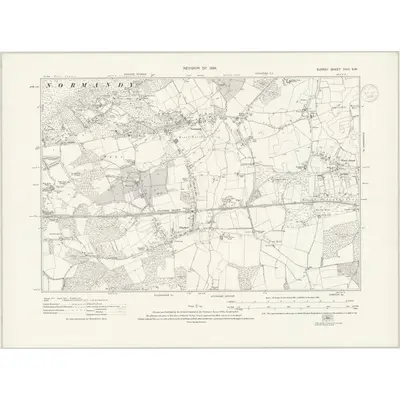 1934 Map of Surrey XXIII.SW, 1936 Print
