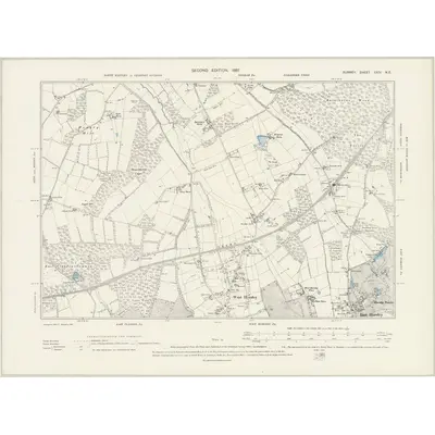 1895 Map of Surrey XXIV.NE, 1897 Print