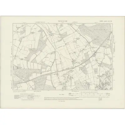 1913 Map of Surrey XXIV.NE, 1919 Print