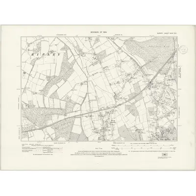 1934 Map of Surrey XXIV.NE, 1936 Print