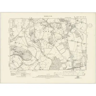 1934 Map of Surrey XXIV.NW, 1936 Print