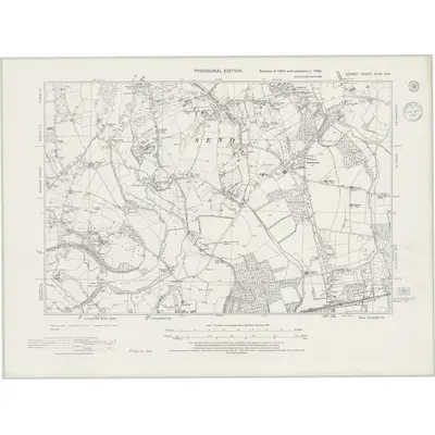 1938 Map of Surrey XXIV.NW, 1944 Print