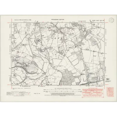 1938 Map of Surrey XXIV.NW, 1946 Print