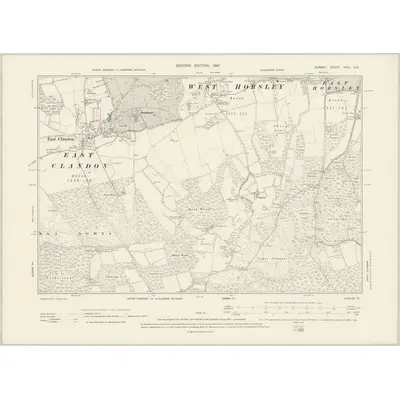 1895 Map of Surrey XXIV.SE, 1897 Print