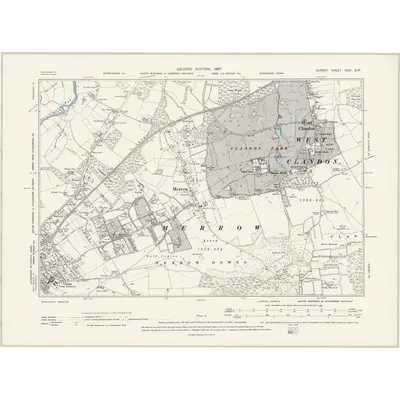 1895 Map of Surrey XXIV.SW, 1897 Print